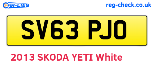 SV63PJO are the vehicle registration plates.