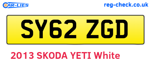 SY62ZGD are the vehicle registration plates.