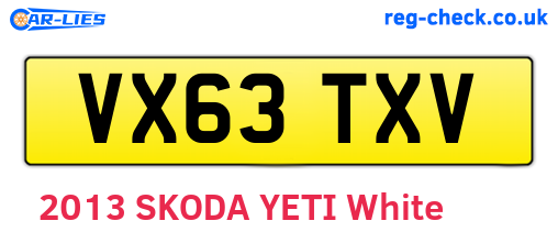 VX63TXV are the vehicle registration plates.
