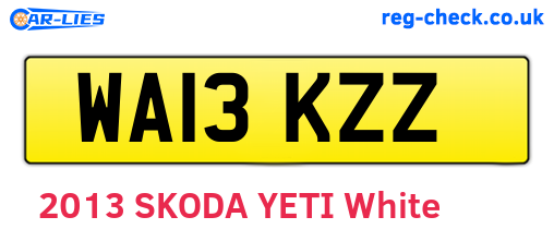 WA13KZZ are the vehicle registration plates.