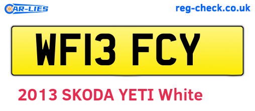 WF13FCY are the vehicle registration plates.