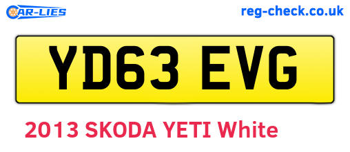 YD63EVG are the vehicle registration plates.