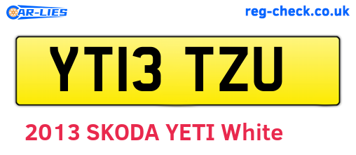 YT13TZU are the vehicle registration plates.