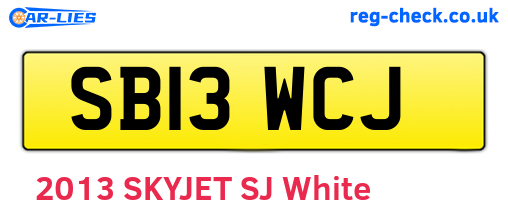 SB13WCJ are the vehicle registration plates.