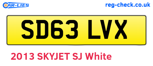 SD63LVX are the vehicle registration plates.