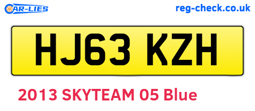 HJ63KZH are the vehicle registration plates.