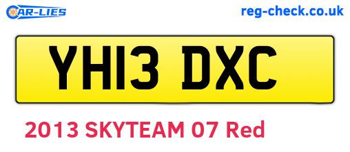YH13DXC are the vehicle registration plates.