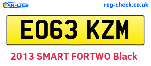 EO63KZM are the vehicle registration plates.