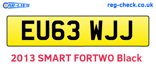EU63WJJ are the vehicle registration plates.