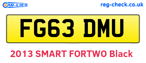 FG63DMU are the vehicle registration plates.