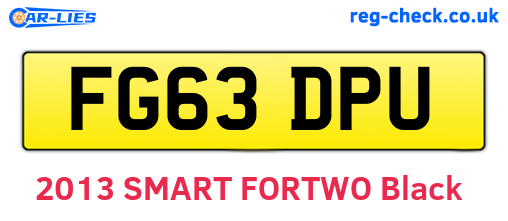 FG63DPU are the vehicle registration plates.