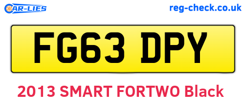 FG63DPY are the vehicle registration plates.