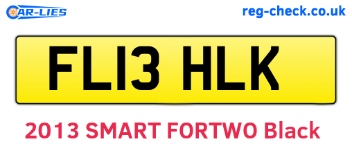 FL13HLK are the vehicle registration plates.