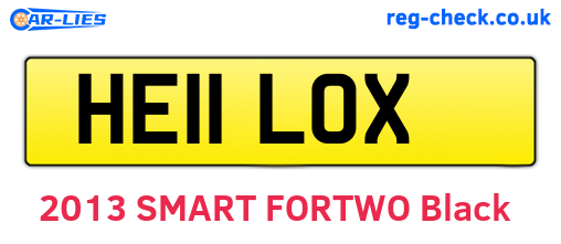 HE11LOX are the vehicle registration plates.