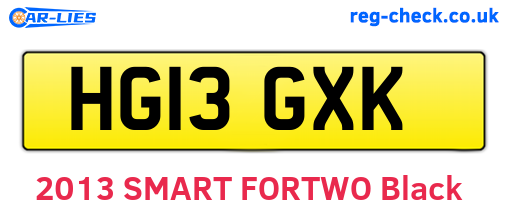 HG13GXK are the vehicle registration plates.