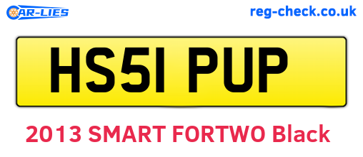 HS51PUP are the vehicle registration plates.