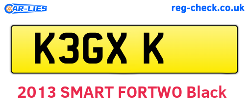 K3GXK are the vehicle registration plates.