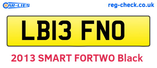 LB13FNO are the vehicle registration plates.