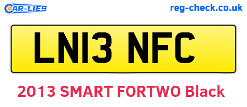 LN13NFC are the vehicle registration plates.