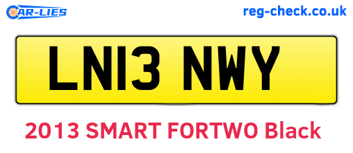LN13NWY are the vehicle registration plates.
