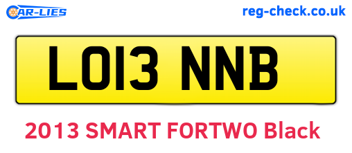 LO13NNB are the vehicle registration plates.