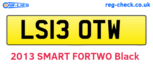 LS13OTW are the vehicle registration plates.