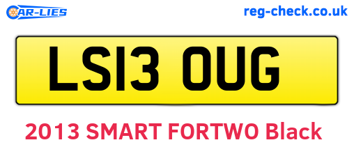 LS13OUG are the vehicle registration plates.