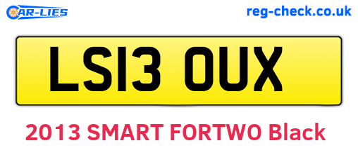 LS13OUX are the vehicle registration plates.