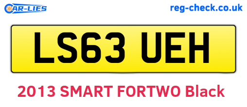 LS63UEH are the vehicle registration plates.