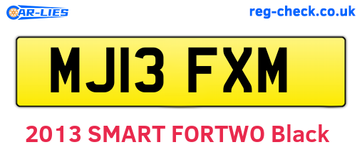 MJ13FXM are the vehicle registration plates.