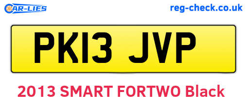 PK13JVP are the vehicle registration plates.