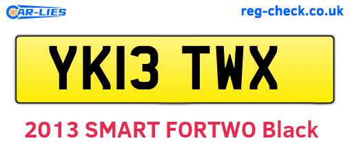 YK13TWX are the vehicle registration plates.