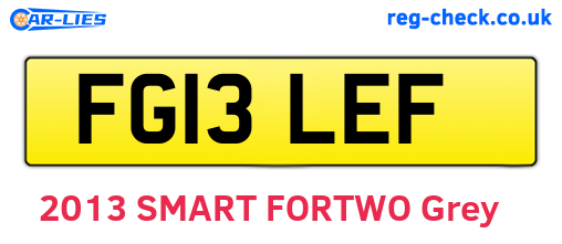 FG13LEF are the vehicle registration plates.