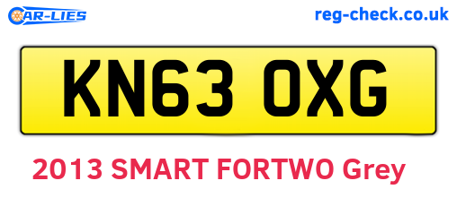 KN63OXG are the vehicle registration plates.