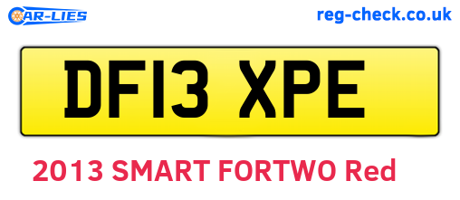 DF13XPE are the vehicle registration plates.