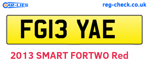FG13YAE are the vehicle registration plates.
