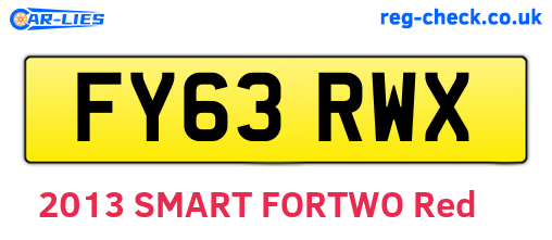 FY63RWX are the vehicle registration plates.