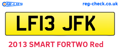 LF13JFK are the vehicle registration plates.