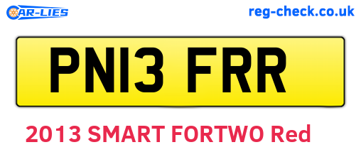PN13FRR are the vehicle registration plates.