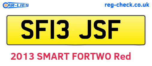 SF13JSF are the vehicle registration plates.