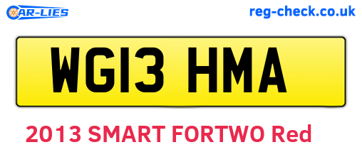 WG13HMA are the vehicle registration plates.