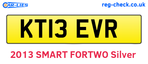 KT13EVR are the vehicle registration plates.