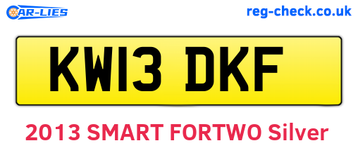 KW13DKF are the vehicle registration plates.