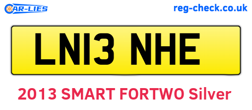 LN13NHE are the vehicle registration plates.