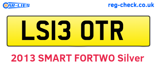 LS13OTR are the vehicle registration plates.