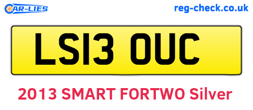 LS13OUC are the vehicle registration plates.