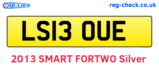 LS13OUE are the vehicle registration plates.