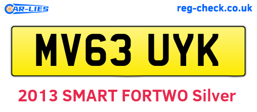 MV63UYK are the vehicle registration plates.