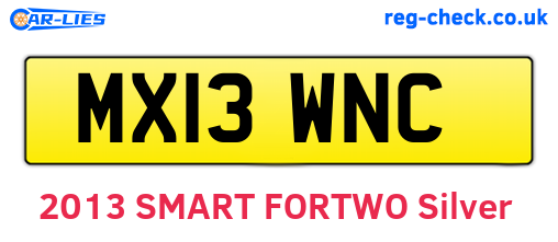 MX13WNC are the vehicle registration plates.