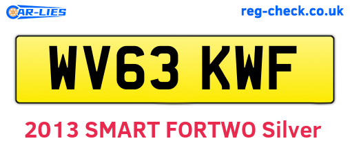 WV63KWF are the vehicle registration plates.